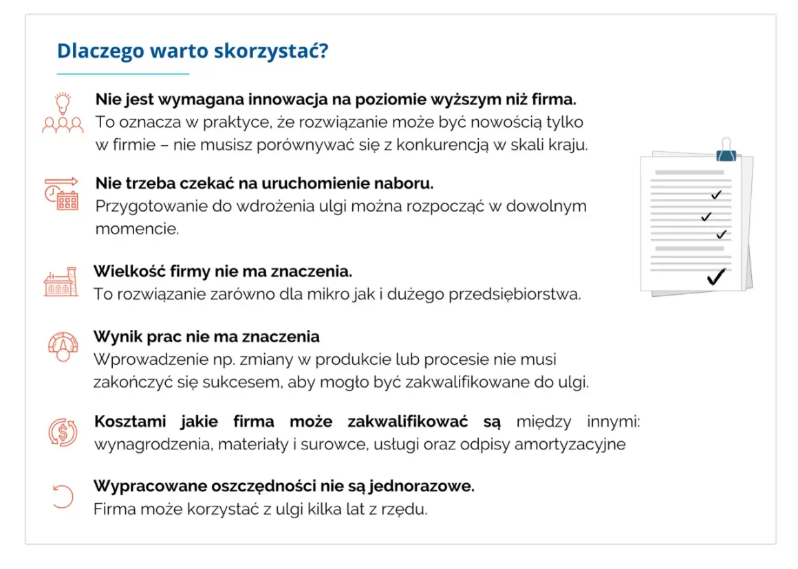 Ulga badawczo-rozwojowa nie wymaga innowacji na skalę kraju. Można ją wdrożyć od razu, niezależnie od wielkości firmy i wyników prac.