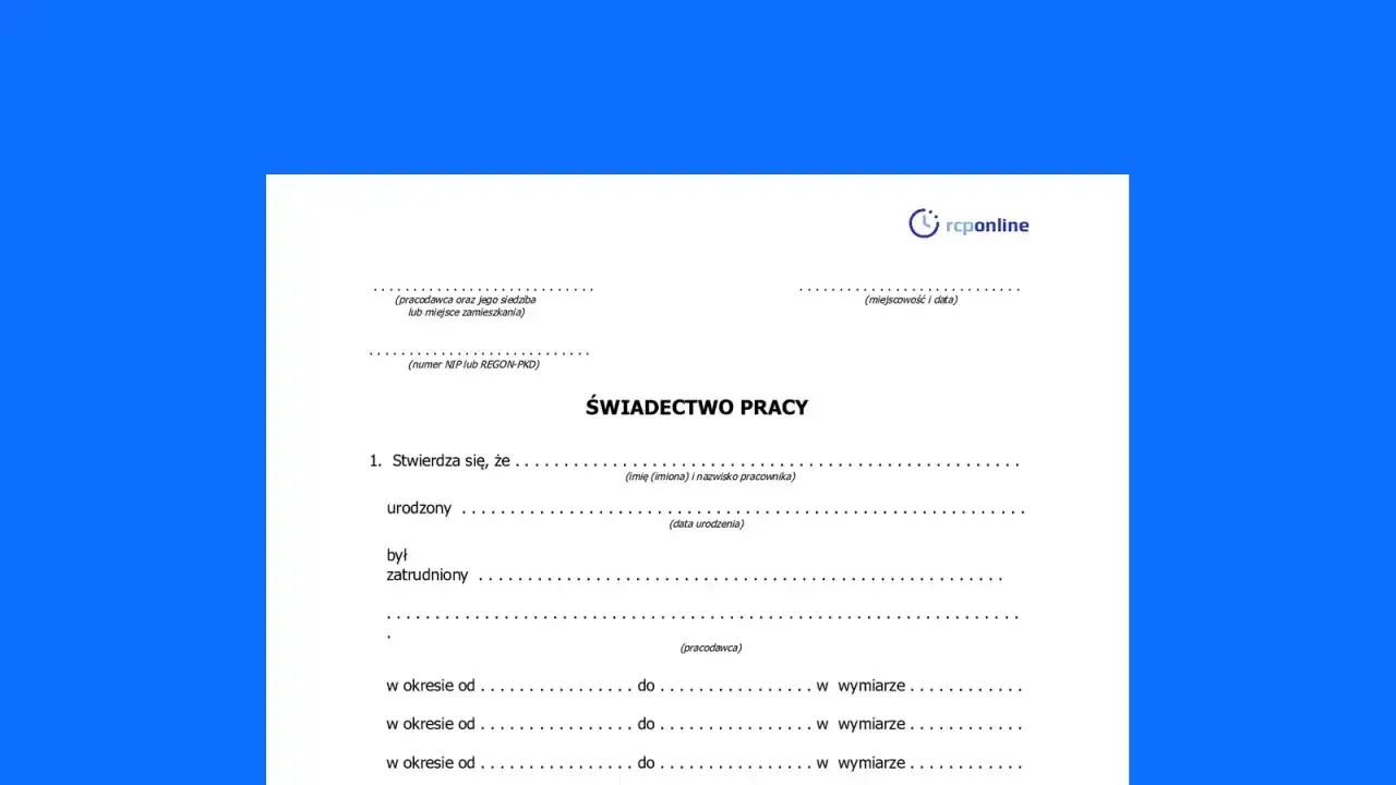 Świadectwo pracy, dokument potwierdzający zatrudnienie, może być potrzebne przy formalnościach związanych z pracą, np. polska umowa w Niemczech.